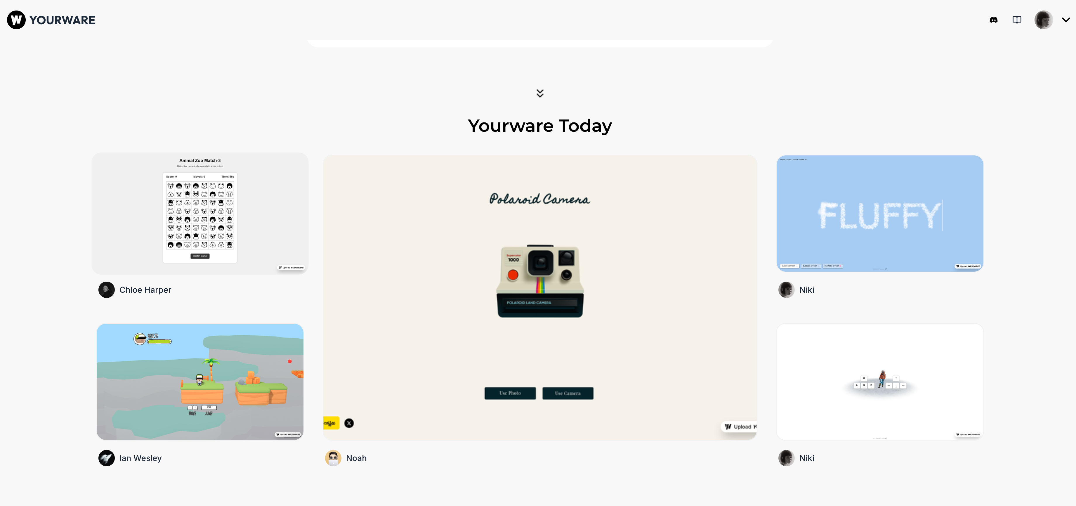 YouWare feed of creations