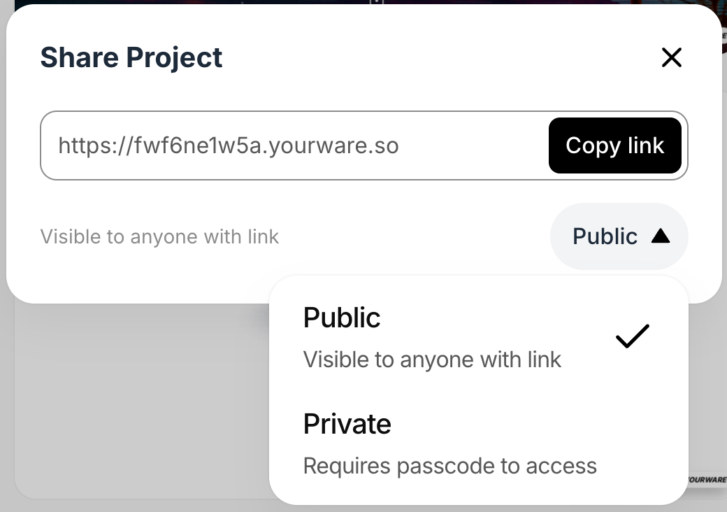 Customizable sharing options interface