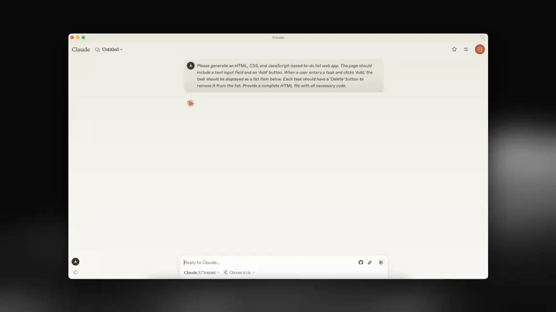 AI-generated code for a to-do list application