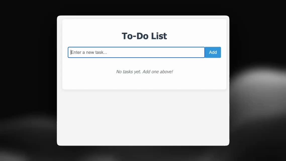 Testing the initial version of the to-do list app