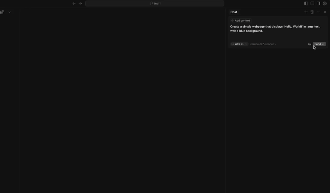 Cursor AI code generation interface